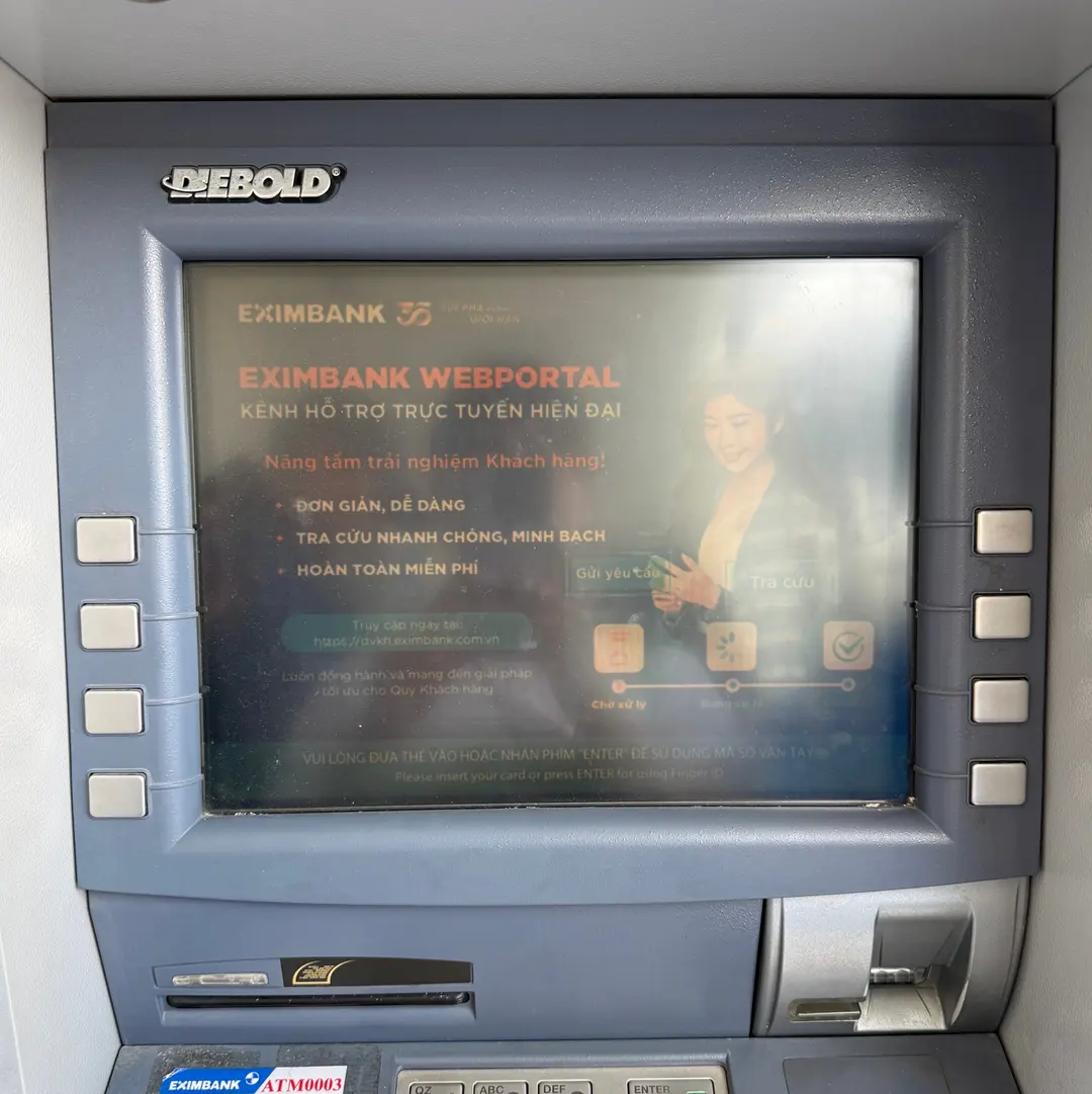 ATM screen showing PIN entry