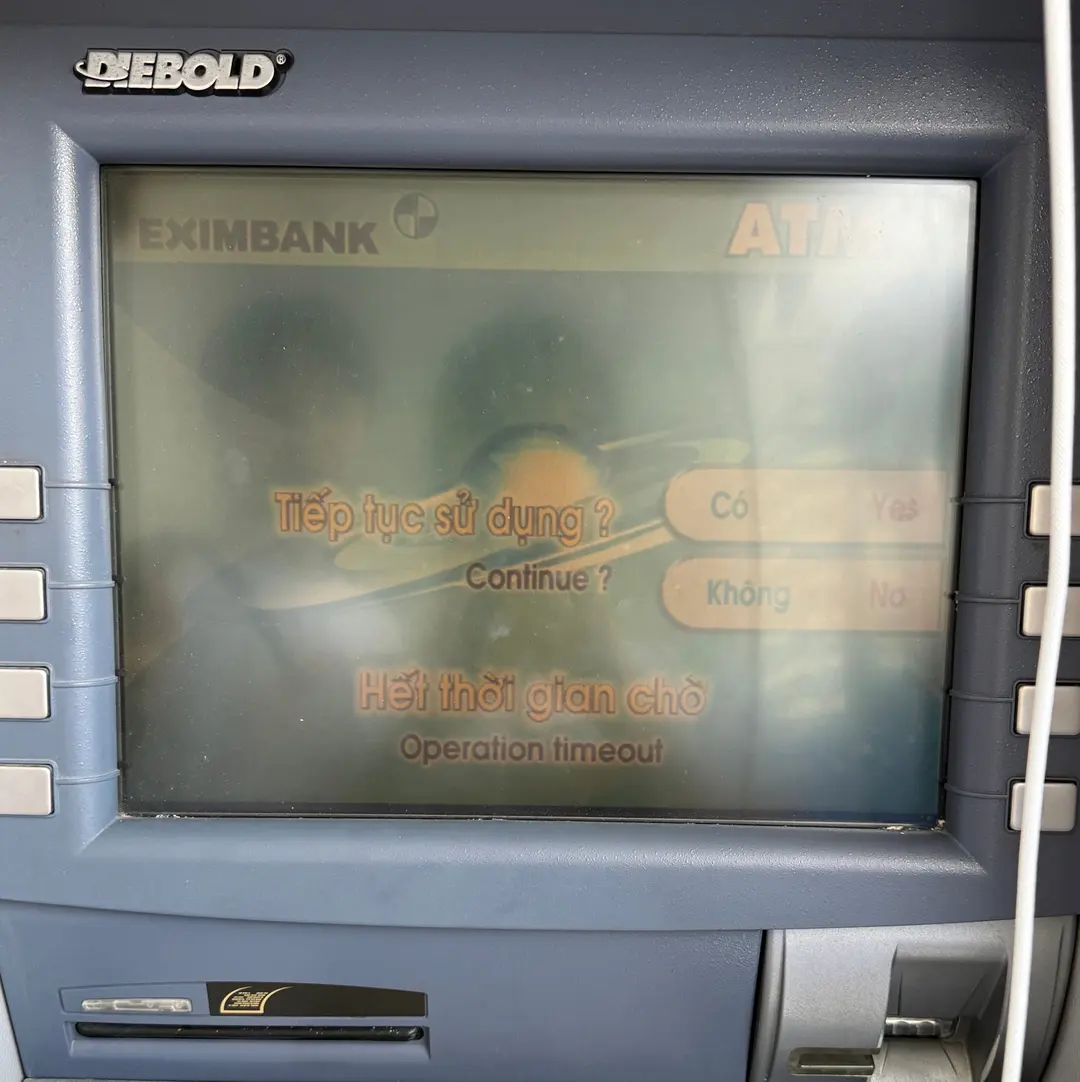 ATM screen with 'Other' option selected for custom amount
