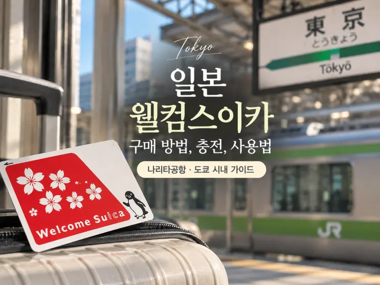 도쿄 스이카 카드 구매 방법, 나리타공항 웰컴스이카 충전 잔액 사용법