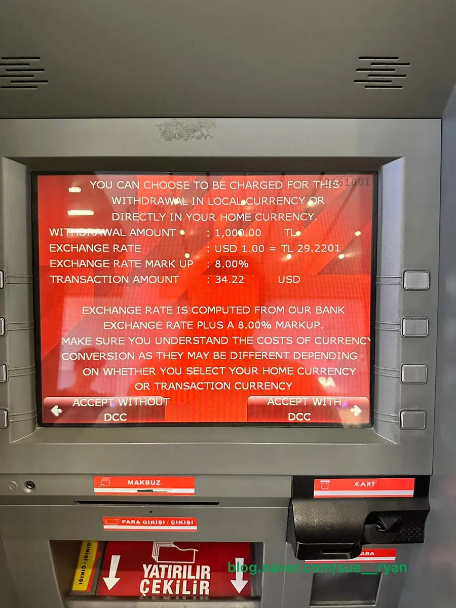 ATM processing transaction