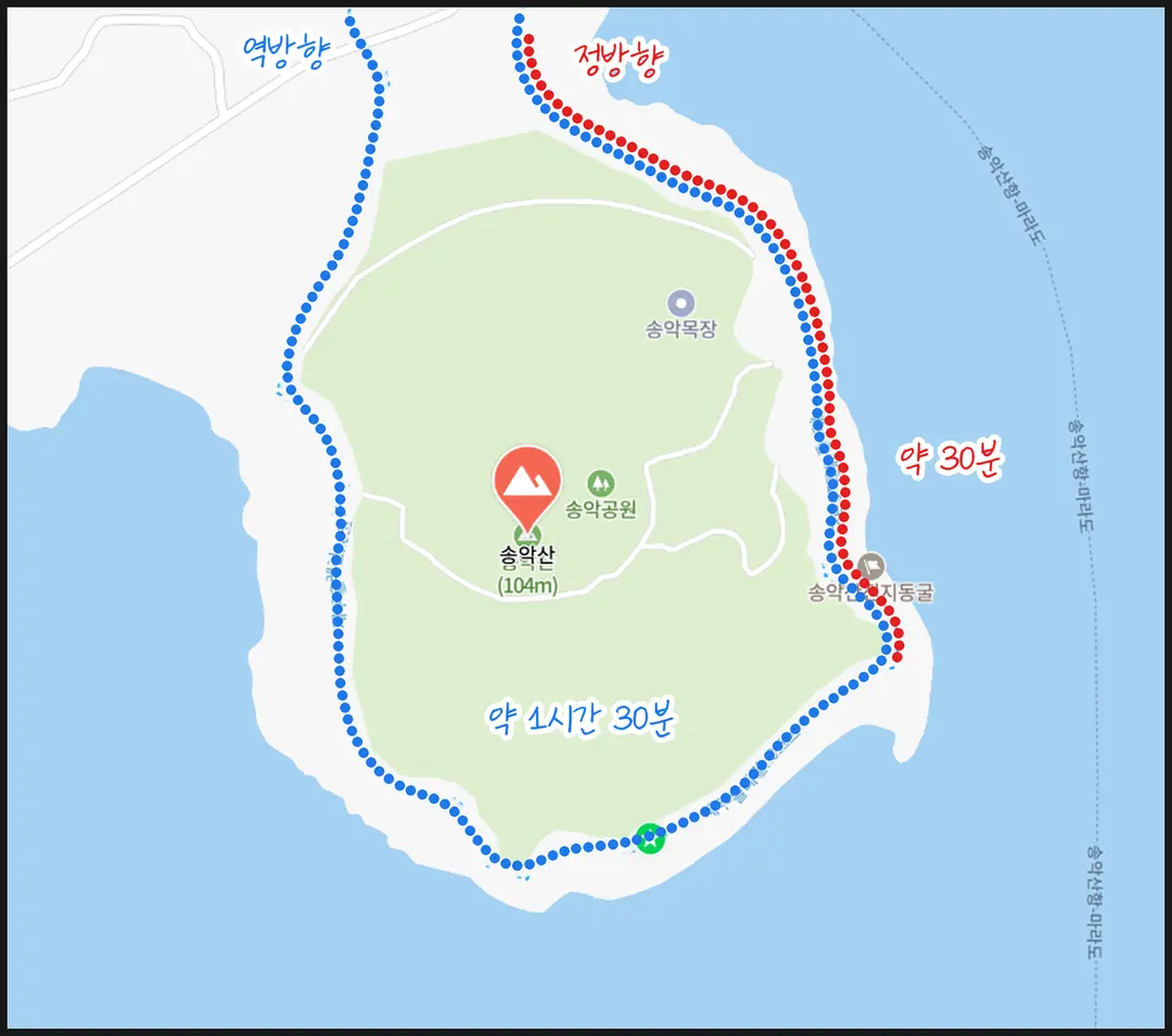 제주 송악산 둘레길 소요시간