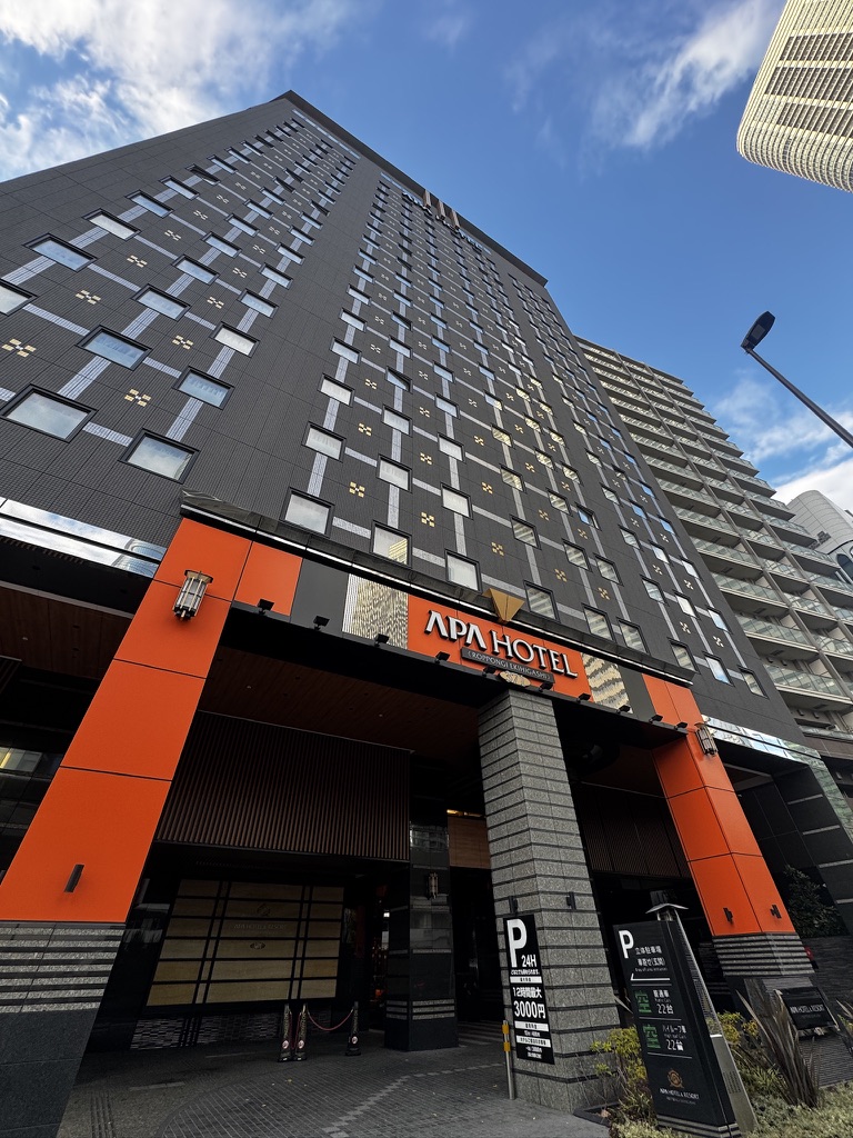 Exterior of the modern APA Hotel in Roppongi, Tokyo