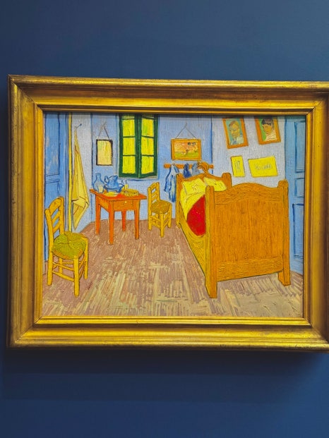 A painting from Paul Gauguin's Tahitian period, known for its bold colors.