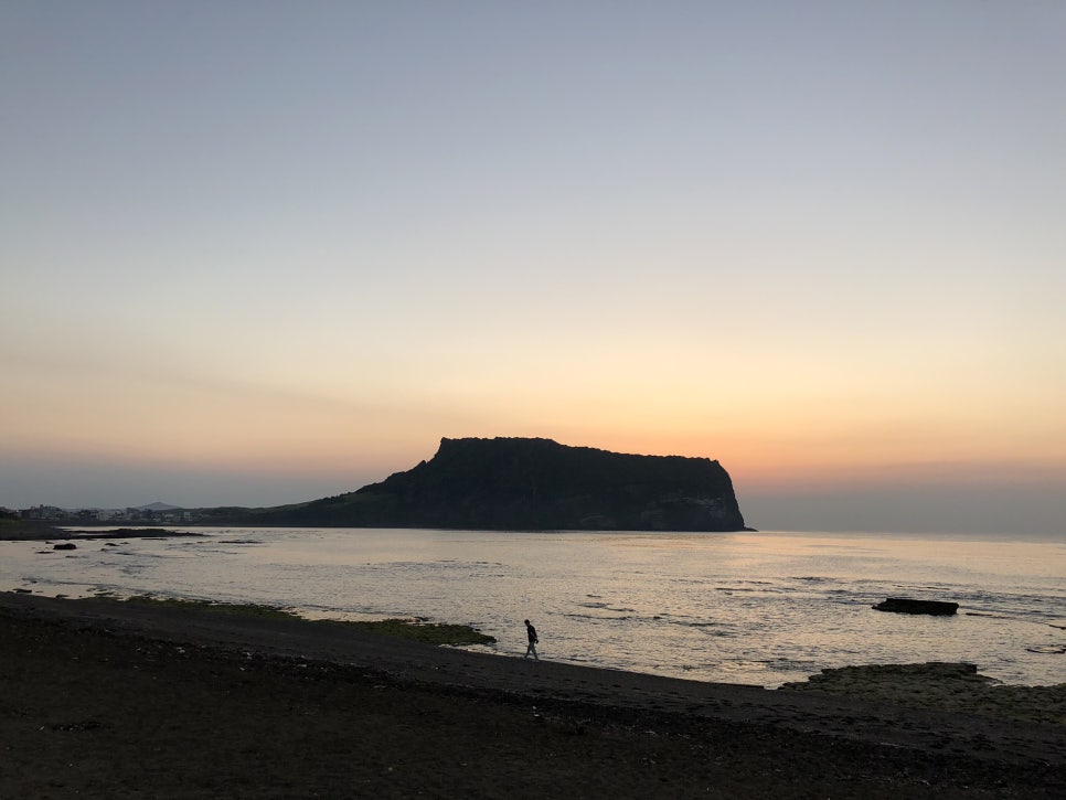 Stunning view from the top of Seongsan Ilchulbong at sunrise