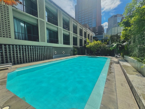 Well-equipped fitness center with large windows