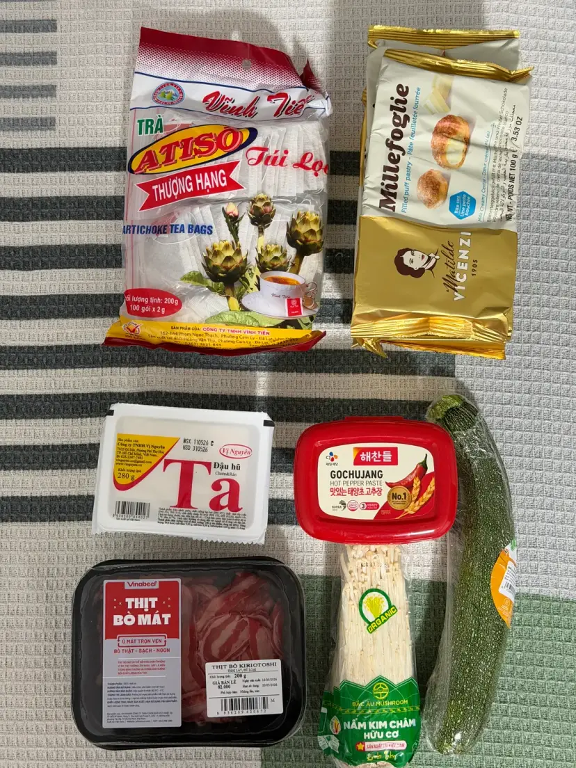 ホーチミンでの日常、ウィンマートでの買い物、アティソ茶、ズッキーニ、チャドルテンジャンチゲ