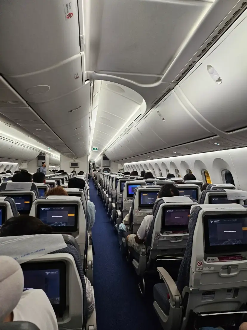 MIAT Mongolian Airlines OM310 Cabin Photo (3-3-3 Seating)