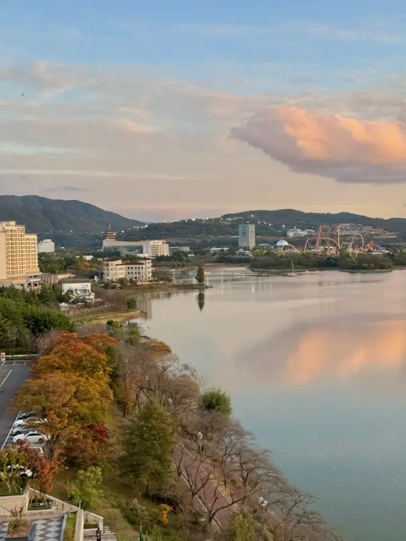 경주 숙소 라한셀렉트 테라스에서 본 보문 호수