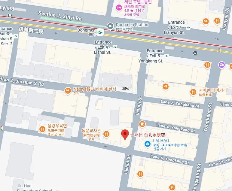 一沐日與永康牛肉麵地圖